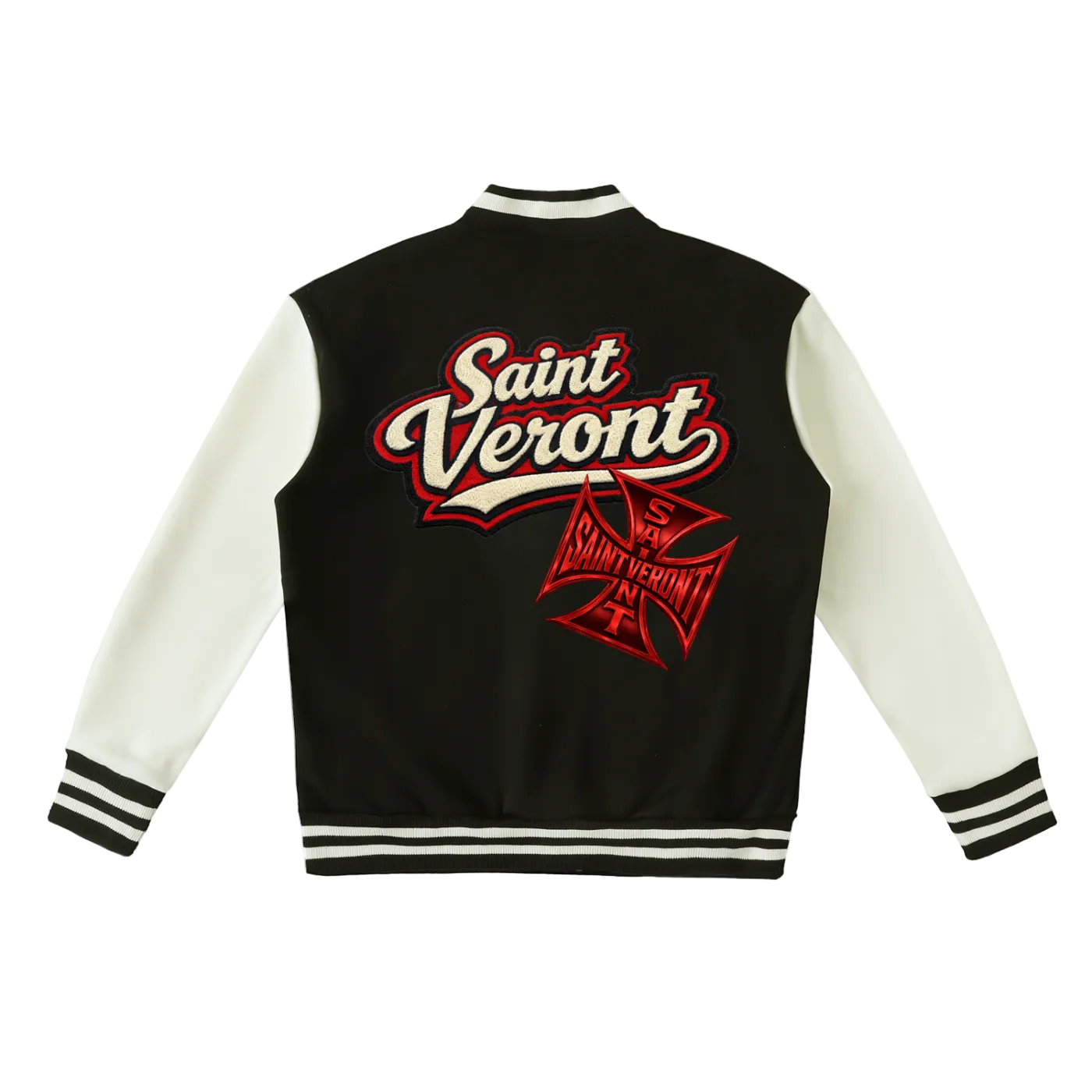 Two-Tone Fleeced Varsity Jacket