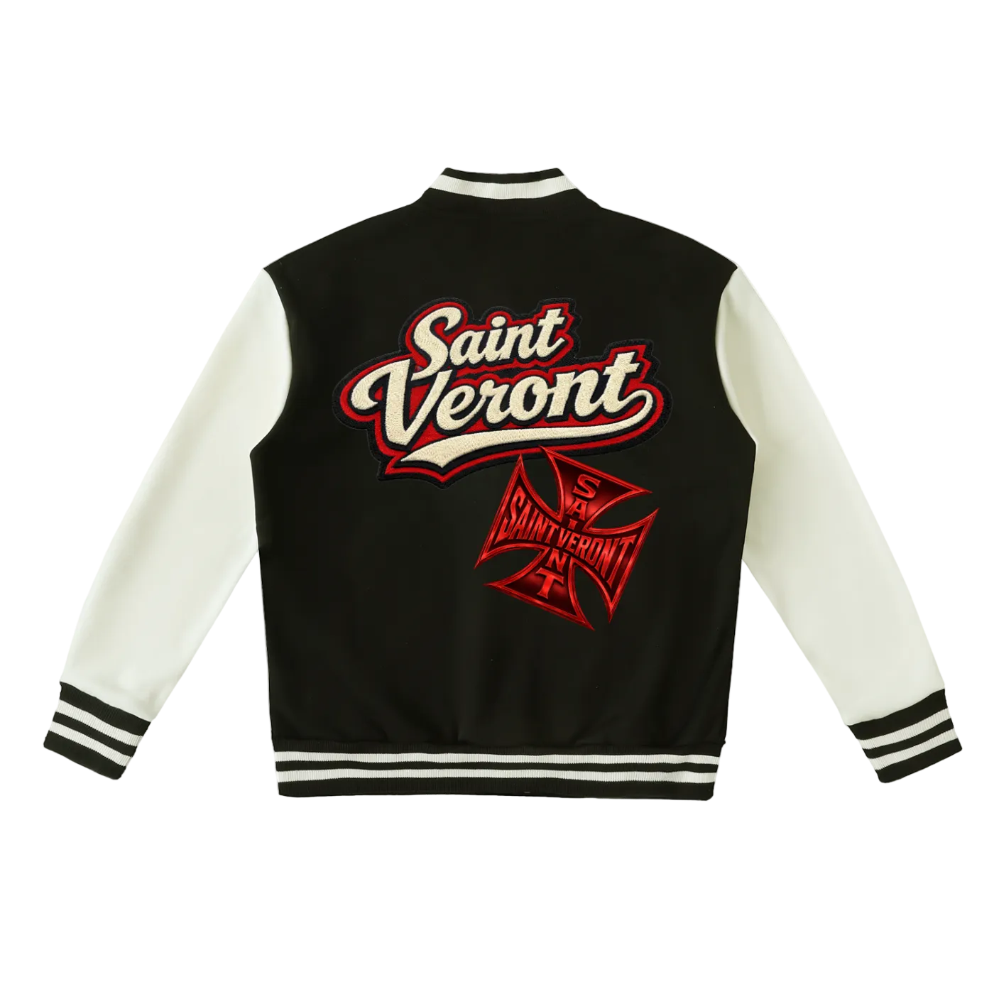 Saint Veront Fleeced black Varsity Jacket
