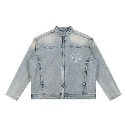 Saint Veront Vintage Wash Zip Denim Jacket