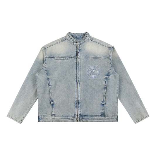 Saint Veront Vintage Wash Zip Denim Jacket