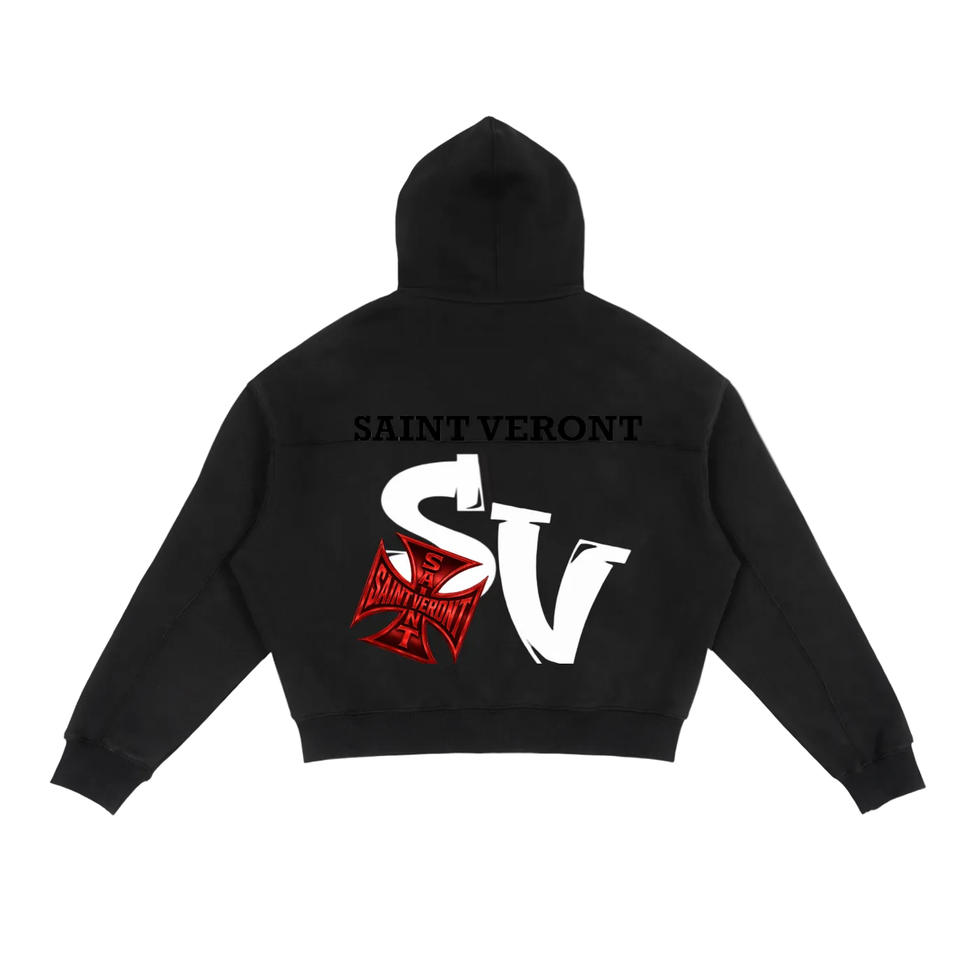 Saint Veront Fleece Zip-Up Boxy Hoodie