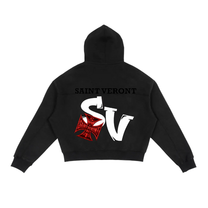 Saint Veront Fleece Zip-Up Boxy Hoodie