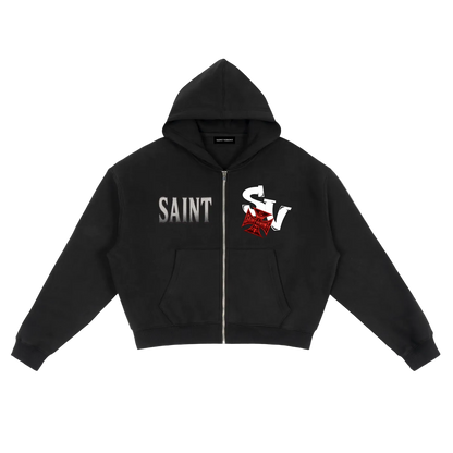 Saint Veront Fleece Zip-Up Boxy Hoodie