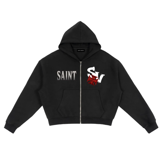 Saint Veront Fleece Zip-Up Boxy Hoodie