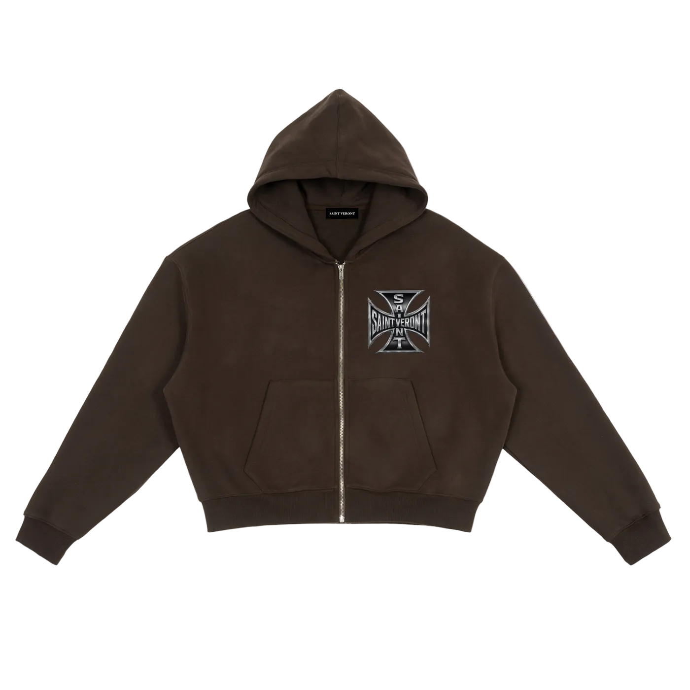 Saint Veront Fleece Zip-Up Boxy Hoodie