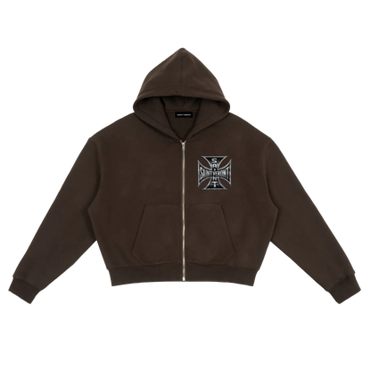 Saint Veront Fleece Zip-Up Boxy Hoodie