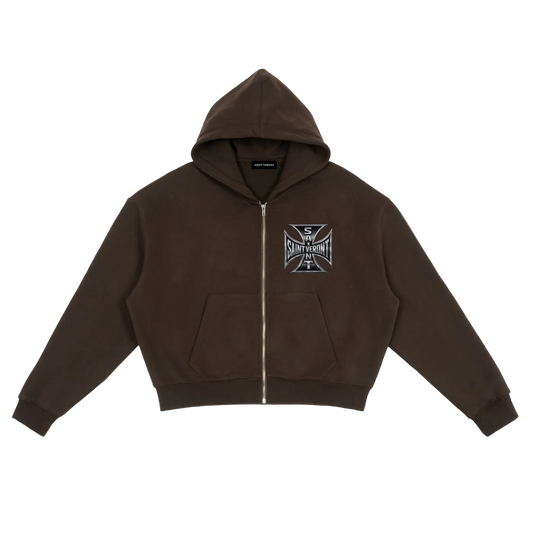 Saint Veront Fleece Zip-Up Boxy Hoodie