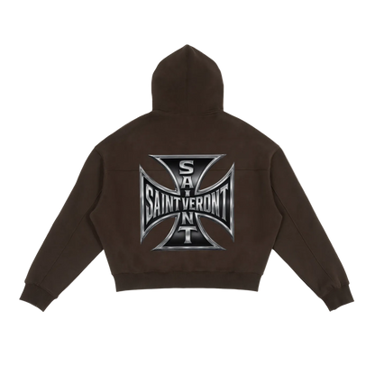 Saint Veront Fleece Zip-Up Boxy Hoodie
