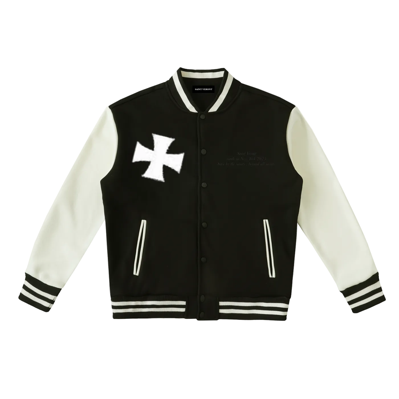 Two-Tone Fleeced Varsity Jacket