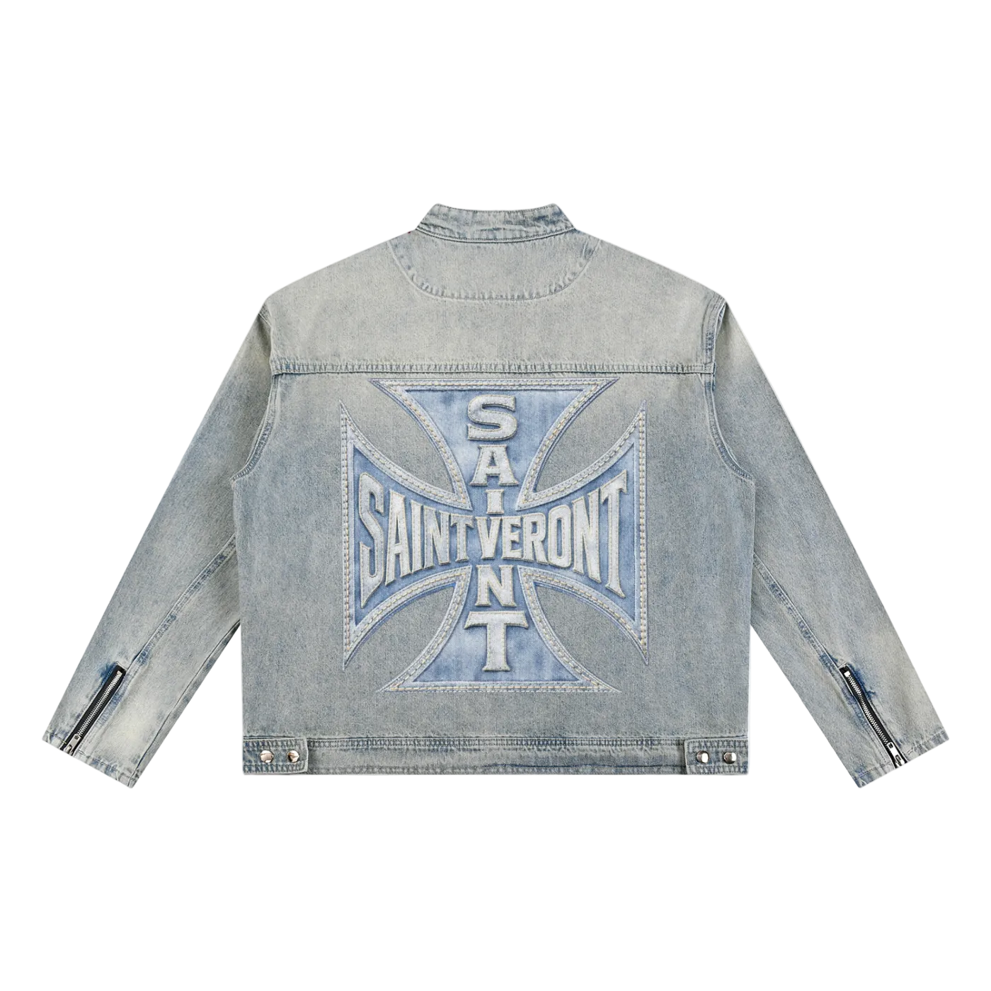 Saint Veront Vintage Wash Zip Denim Jacket