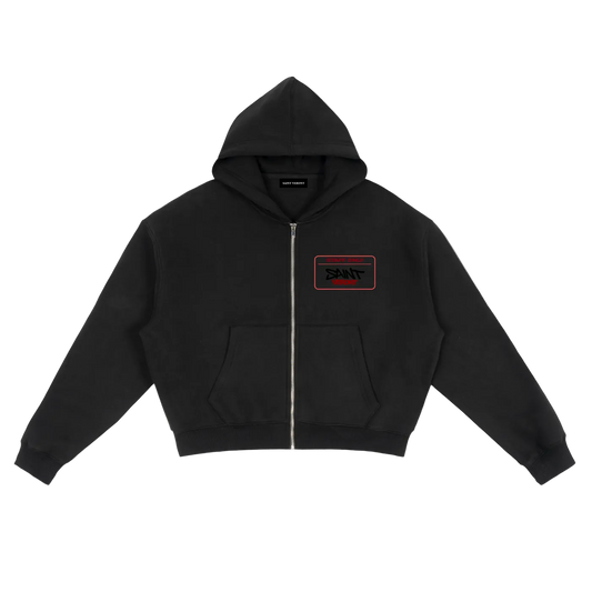 Saint Veront Fleece Zip-Up Boxy Hoodie