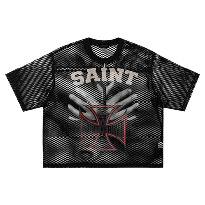 Saint Veront See-through Boxy Net women T-Shirt