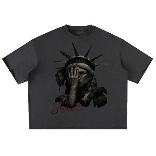 Saint Veront Washed Rolled Hem Half Sleeve T-Shirt
