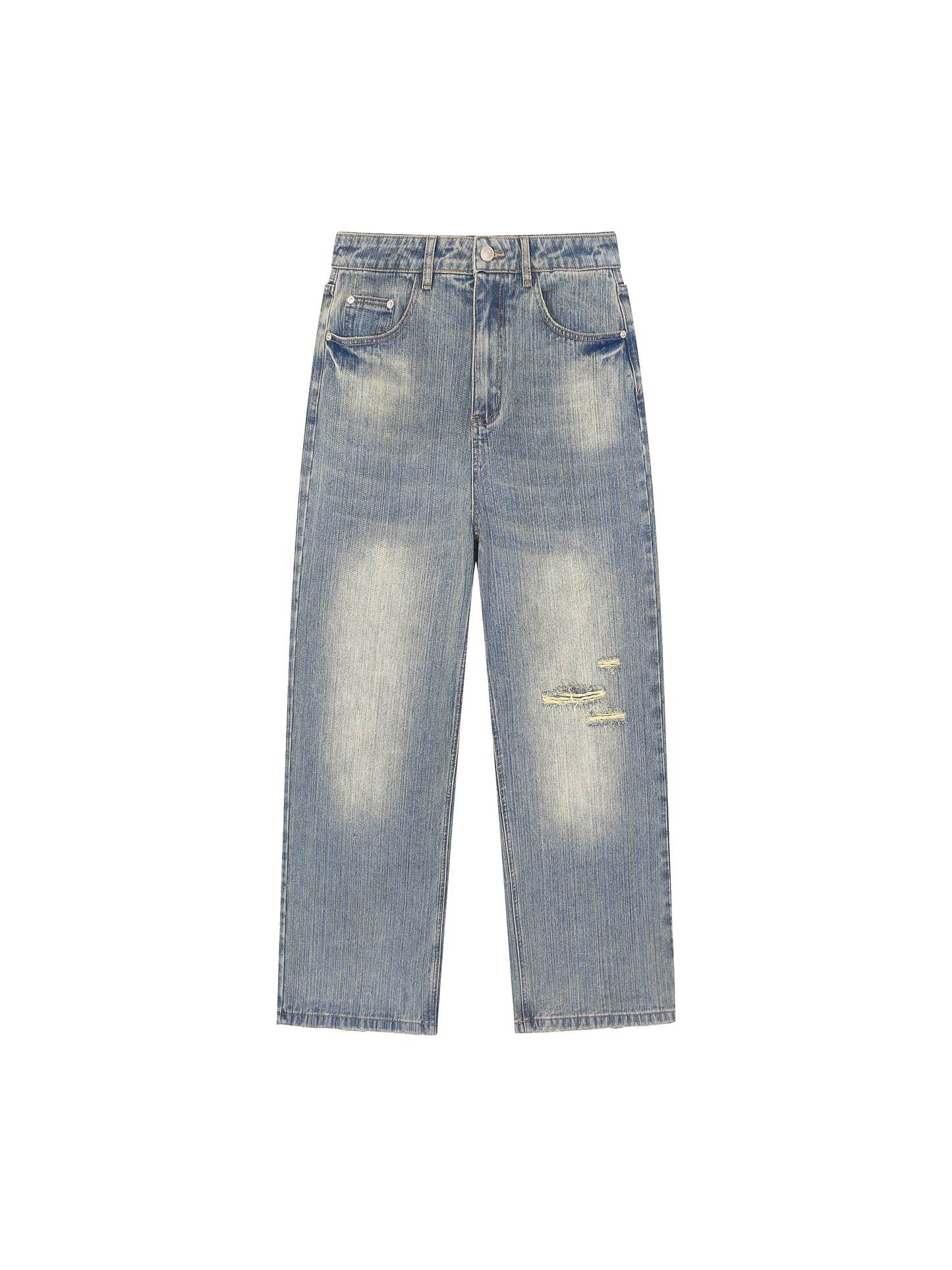 Saint Veront Vintage Wash Distressed Denim Jeans
