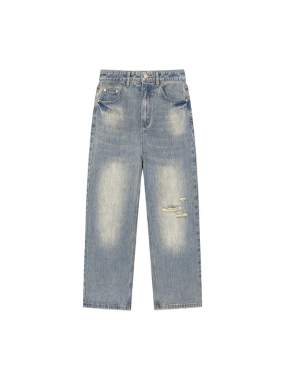 Saint Veront Vintage Wash Distressed Denim Jeans