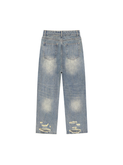Saint Veront Vintage Wash Distressed Denim Jeans